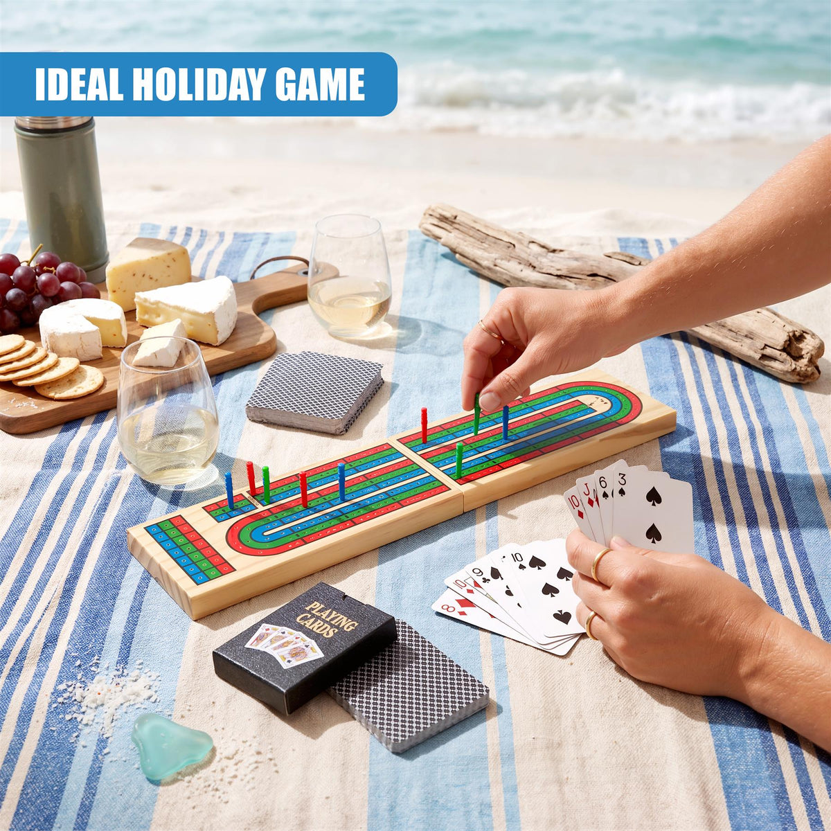 Wooden Cribbage Board Game