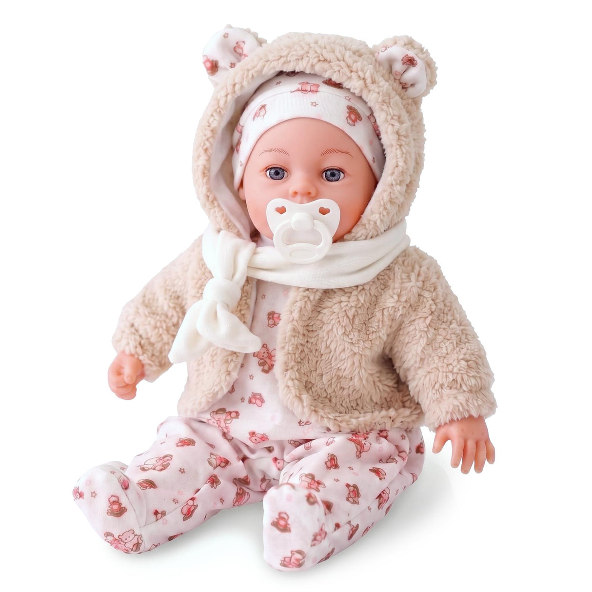 18" Bibi Girl Doll In Beige Coat