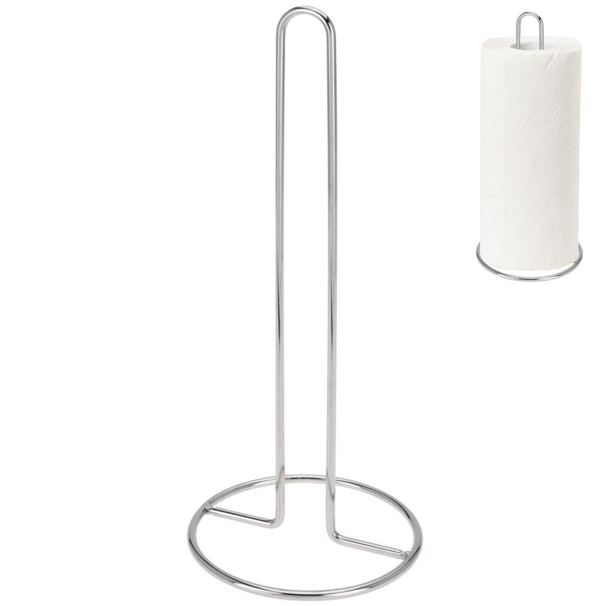 GEEZY Chrome Kitchen Roll Stand