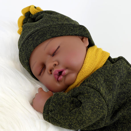 BiBi Black Doll Reborn Ethnic Sleeping Boy "Glorio" (50 cm / 20") by BiBi Doll - UKBuyZone