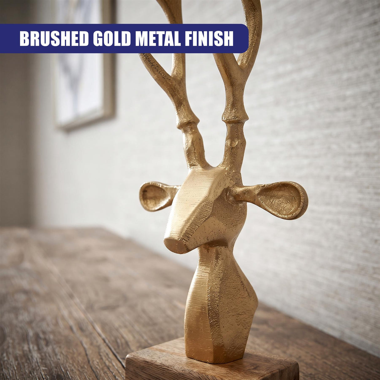 Golden Deer Head Ornament