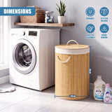 Round Bamboo Laundry Hamper 48L