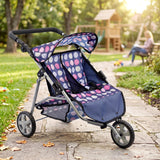 3 Wheeler Twin Doll's Pushchair, Blue