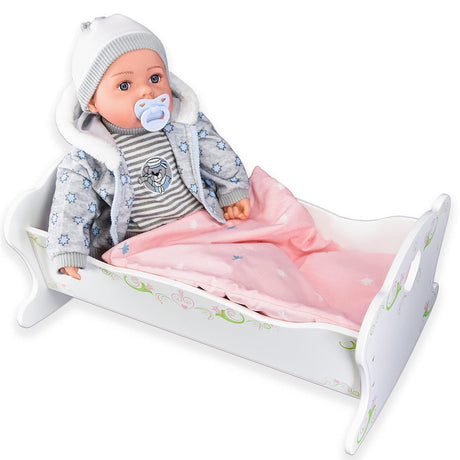 Baby Dolls Wooden Cradle by BiBi Doll - UKBuyZone