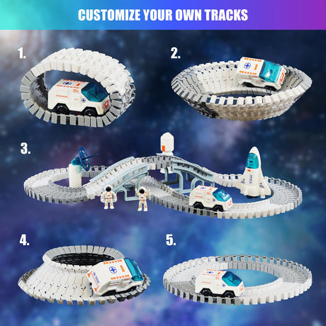 Space toy track with astronauts and rocket - UKBuyZone