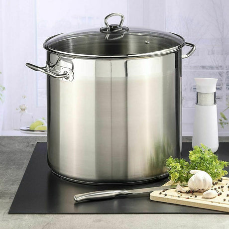 10 Litre Stock Pot With Glass Lid by GEEZY - UKBuyZone