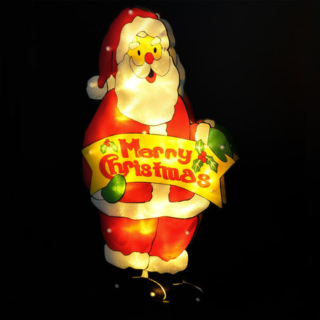 Santa Merry Xmas Sign Christmas LED Light Silhouette by The Magic Toy Shop - UKBuyZone