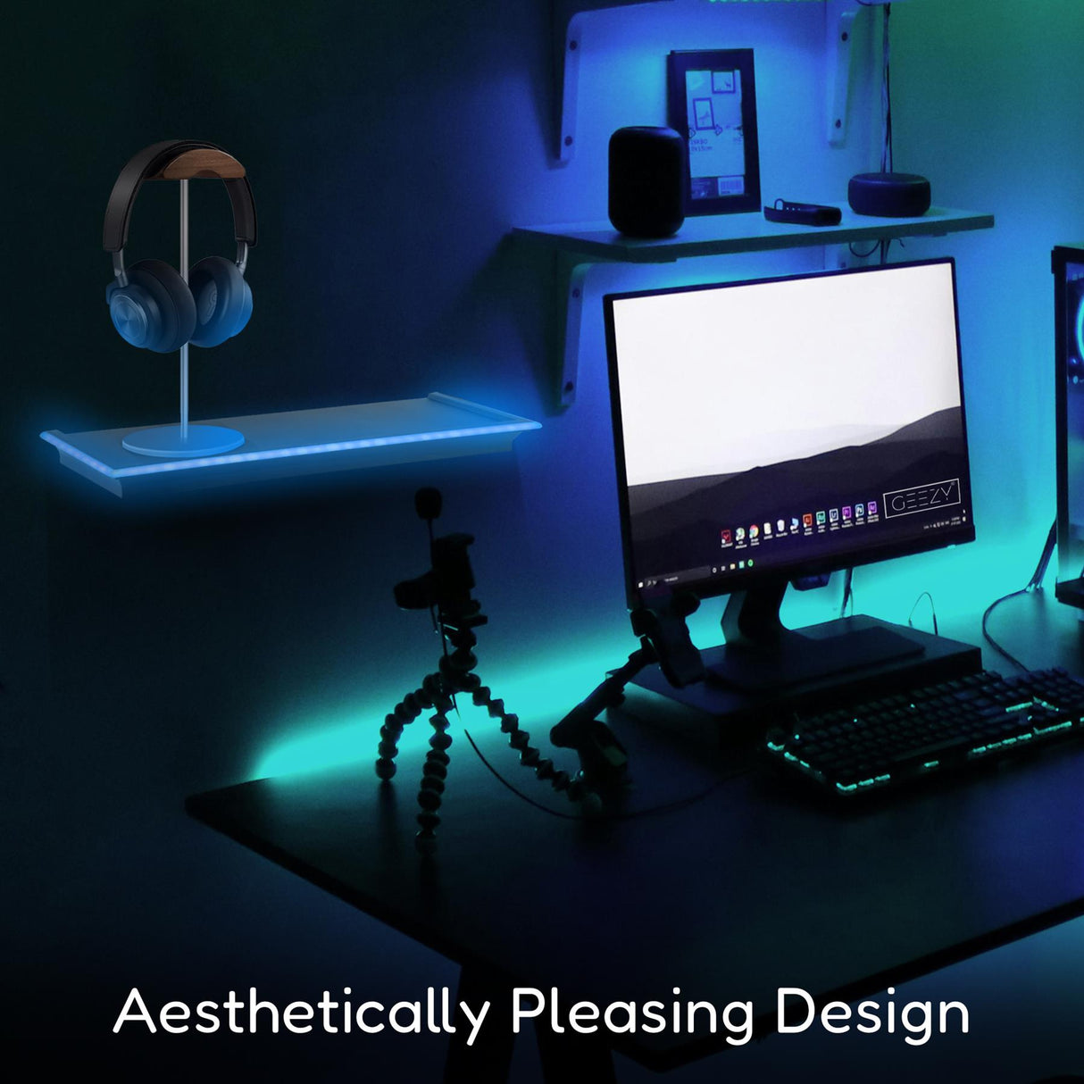 Floating Shelves with LED Lights