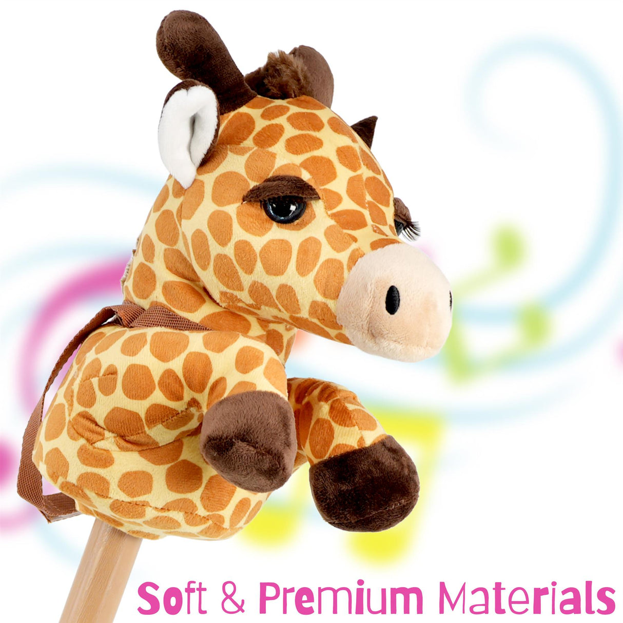 The Magic Toy Shop Kids Hobby Horse Giraffe with Sounds