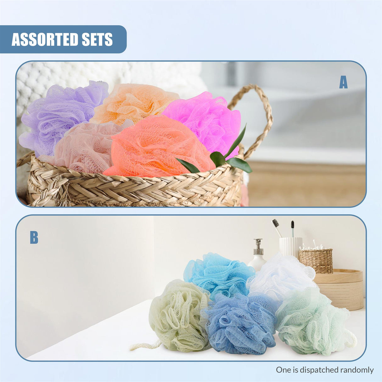 Body Loofah Set of 5 with Mesh Storage Bag by GEEZY - UKBuyZone
