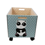 Panda Design Kids Wooden Storage Chest On Wheels by The Magic Toy Shop - UKBuyZone