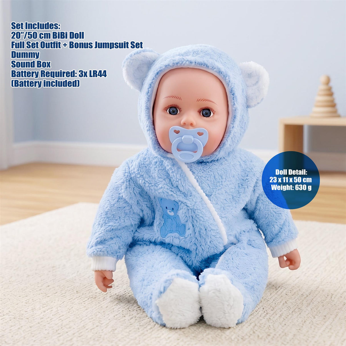 BiBi Baby Doll "Navy" (Sleepy Boy) (50 cm / 20")