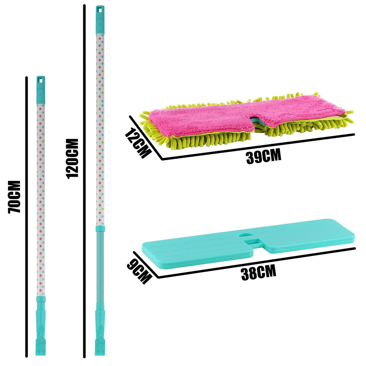 Double-Sided Microfibre Mop + 1 FREE Mop Pad Refill