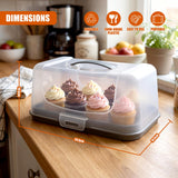 Rectangular Cake Carrier with Handle and Lid