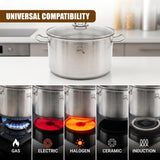 Stainless Steel Stock Pot with Glass Lid - 9 L