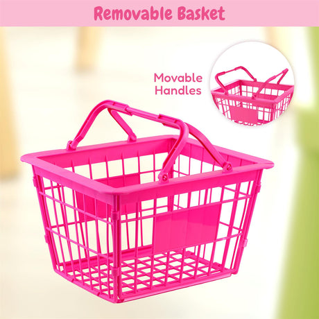Kids Shopping Trolley with Removable Basket & Doll Seat by BiBi Doll - UKBuyZone