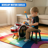 Childs Drum Playset Kit With Stool