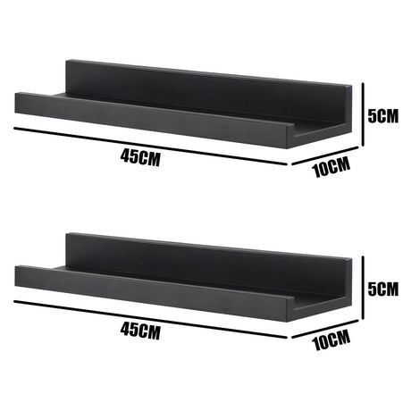 Black Shelf 45 cm Pack 2 by GEEZY - UKBuyZone