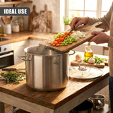 Stainless Steel Stock Pot with Glass Lid - 15 L