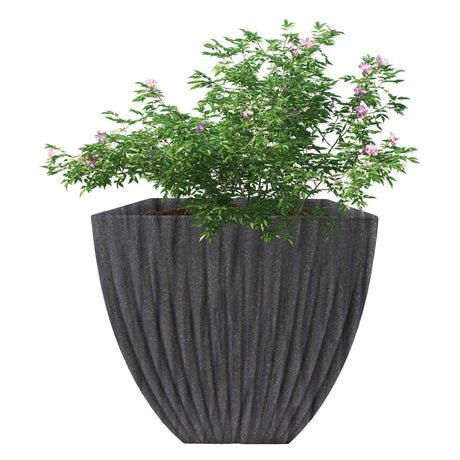 Large Charcoal Black Lotus Square Planter by GEEZY - UKBuyZone