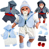 BiBi Outfits - Set of Two Clothes (Stripy Red & Blue) (45 cm / 18")