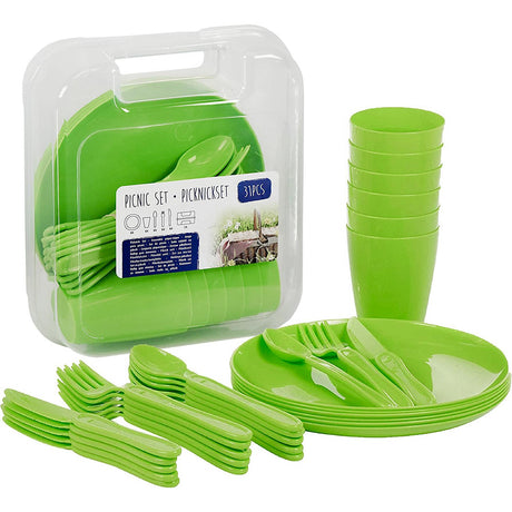 Green Camping Set For Six [31 Pieces] by Geezy - UKBuyZone