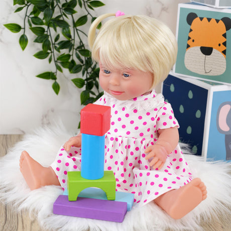 BiBi Doll Down Syndrome Girl - Blonde Hair (36 cm / 14") by BiBi Doll - UKBuyZone