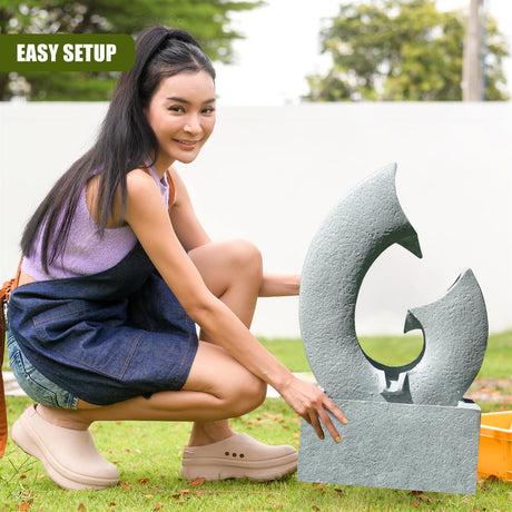 Horn Water Feature Outdoor With LED by GEEZY - UKBuyZone