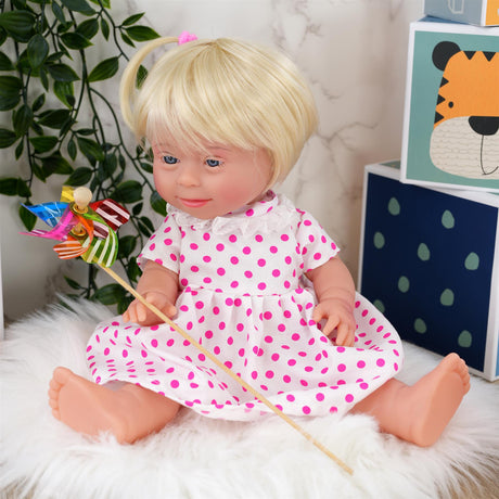BiBi Doll Down Syndrome Girl - Blonde Hair (36 cm / 14") by BiBi Doll - UKBuyZone