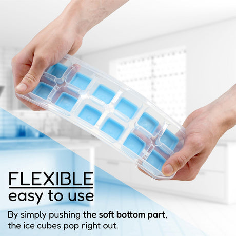 GEEZY 16 Cubes Silicone Ice Cube Tray With Lid