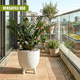 White Flower Pot with Legs, 39.5 cm