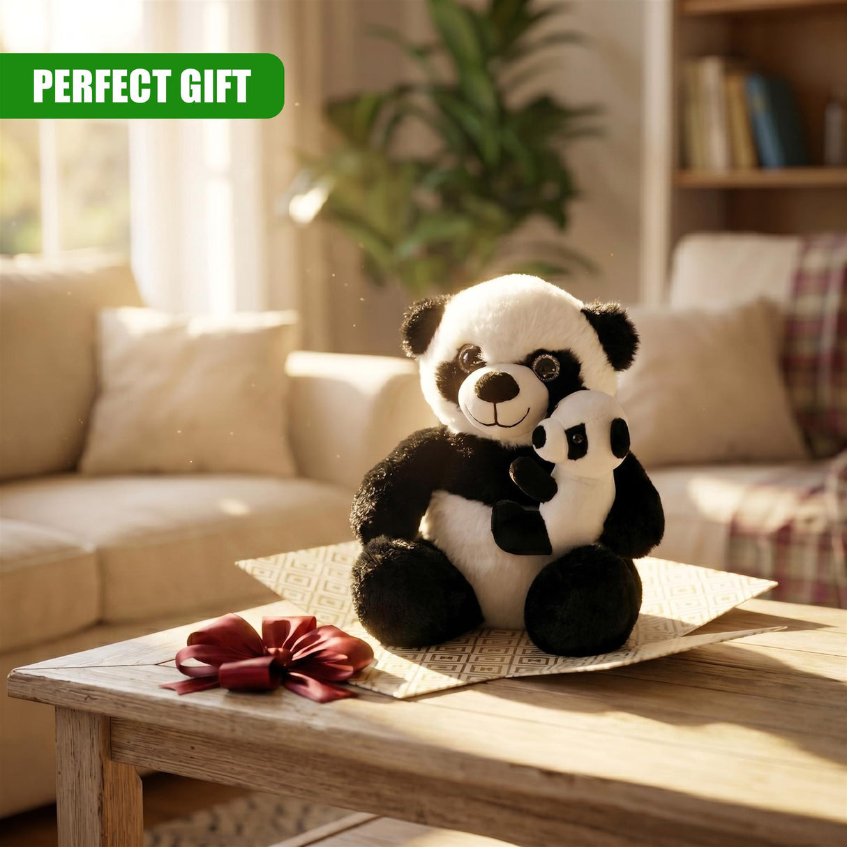 9.5" Mum & Baby Panda Soft Toy