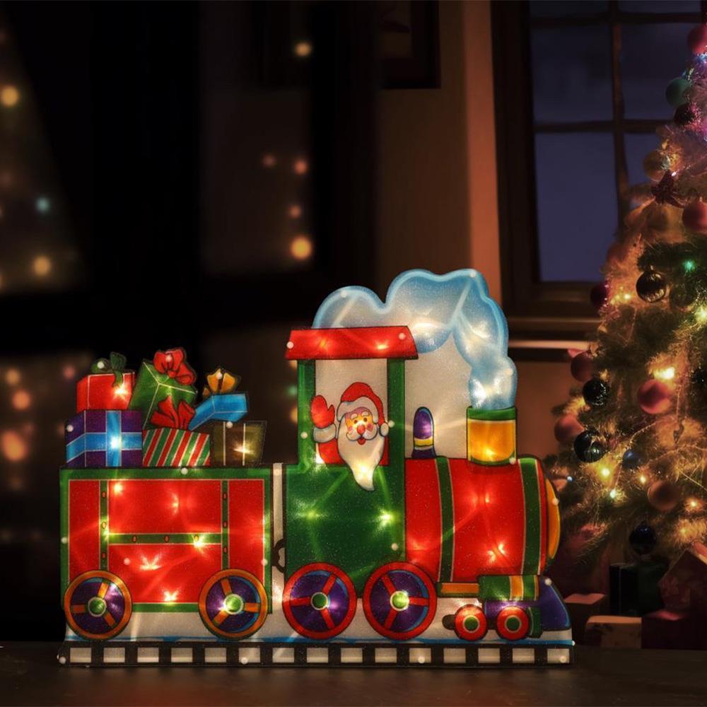 Christmas Silhouette Lights Santa in Train by GEEZY - UKBuyZone
