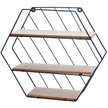 Modern Shelf of Metal Wire and Wood Perfect for Storaging Small Items by Geezy - UKBuyZone