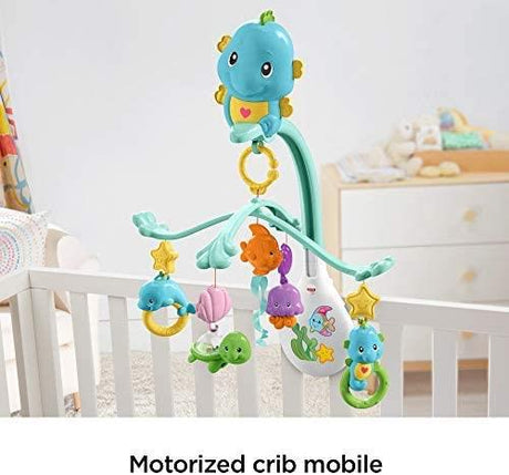 Fisher Price 3-in-1 Soothe and Play Seahorse Mobile, Baby Cot Mobile with Music and Sounds by Fisher Price - UKBuyZone