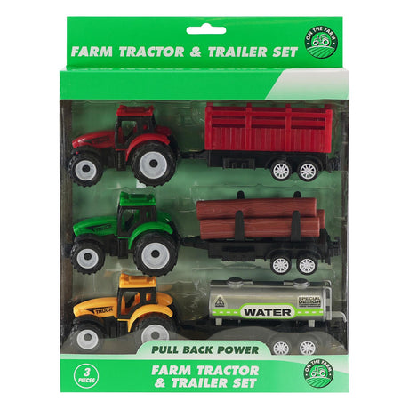 Farm Tractor and Trailer Playset by The Magic Toy Shop - UKBuyZone