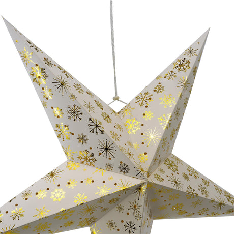 75 cm LED Hanging Paper Star Lantern by Geezy - UKBuyZone