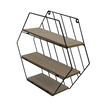 Modern Shelf of Metal Wire and Wood Perfect for Storaging Small Items by Geezy - UKBuyZone