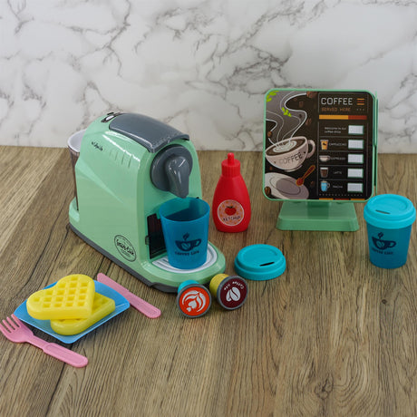 Kids Coffee Maker Machine Toy Kitchen Role Play Set with Cash Register Play Food by The Magic Toy Shop - UKBuyZone