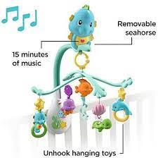 Fisher Price 3-in-1 Soothe and Play Seahorse Mobile, Baby Cot Mobile with Music and Sounds by Fisher Price - UKBuyZone