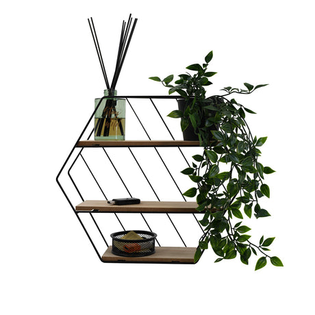 Modern Shelf of Metal Wire and Wood Perfect for Storaging Small Items by Geezy - UKBuyZone