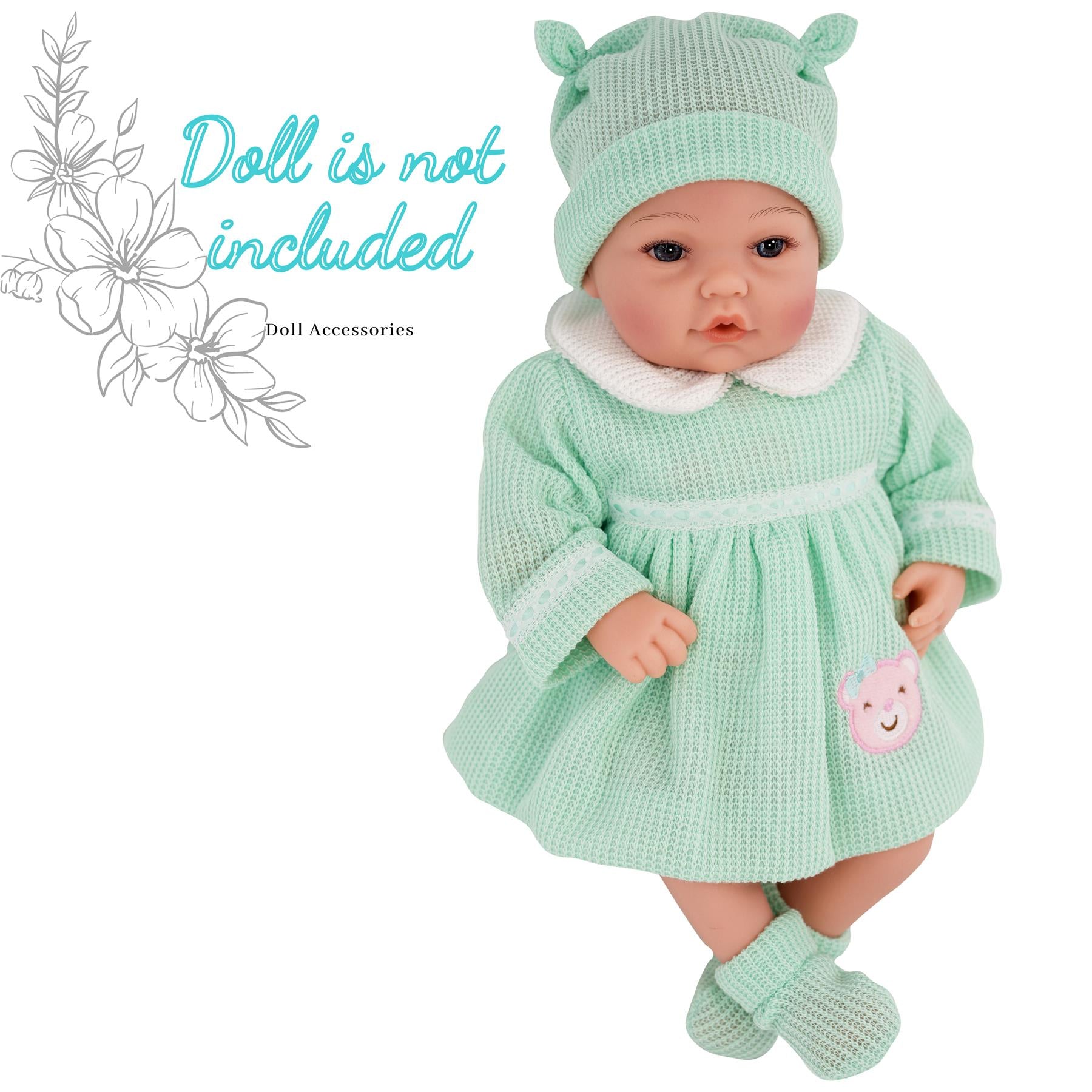 BiBi Outfits - Reborn Doll Clothes (Mint Dress) (50 cm / 20") by BiBi Doll - UKBuyZone