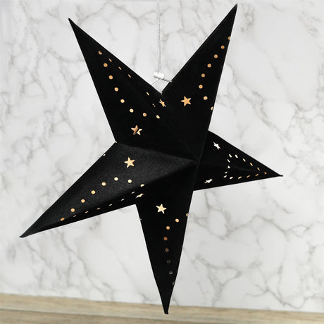 45 cm Black Velvet Star by Geezy - UKBuyZone