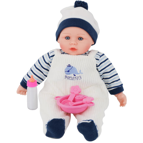 16” Baby Girl Doll With Extra Boy Outfit,Sounds,Feeding Set & Magic Bottle by BiBi Doll - UKBuyZone