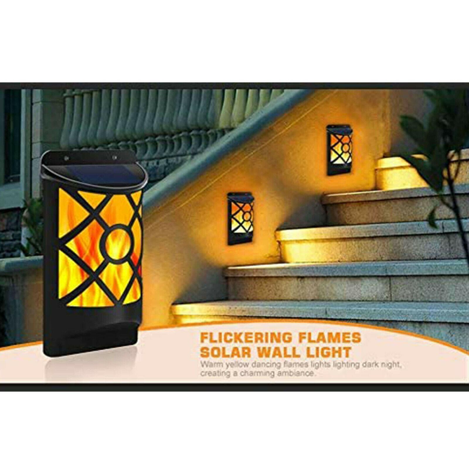 Solar Powered LED Flame Light Wall Mounted by GEEZY - UKBuyZone