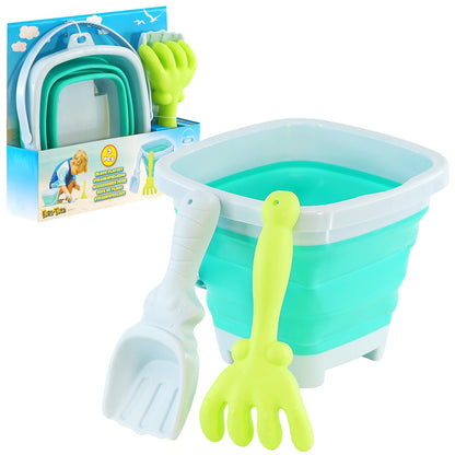 Beach Playset with Foldable Bucket Rake and Shovel by The Magic Toy Shop - UKBuyZone