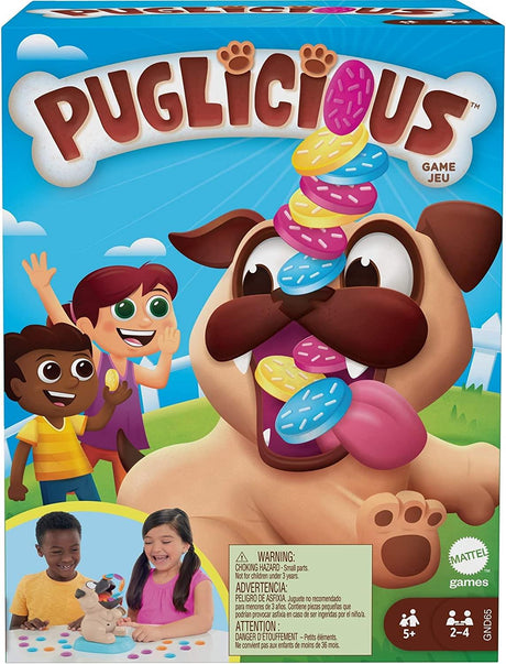 Puglicious Kids Game, Dog Treat-Stacking Challenge with Hungry Puppy by Mattel - UKBuyZone