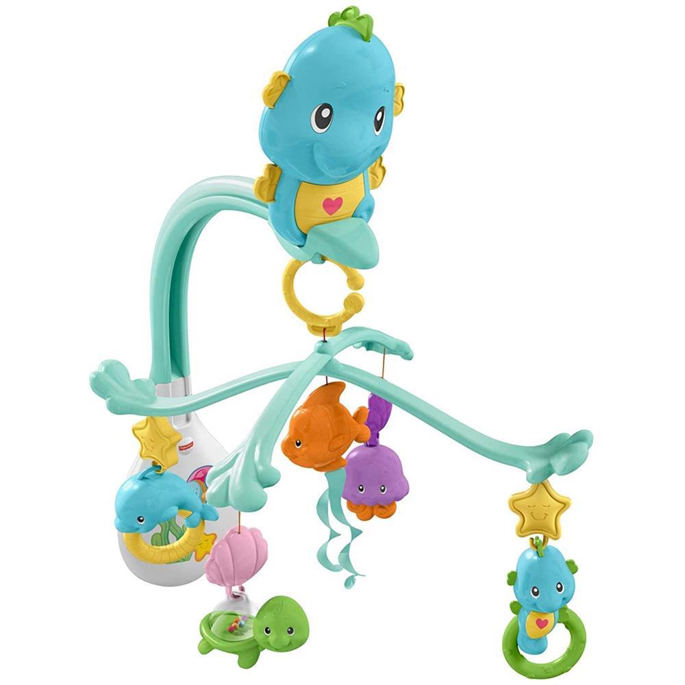 Fisher Price 3-in-1 Soothe and Play Seahorse Mobile, Baby Cot Mobile with Music and Sounds by Fisher Price - UKBuyZone