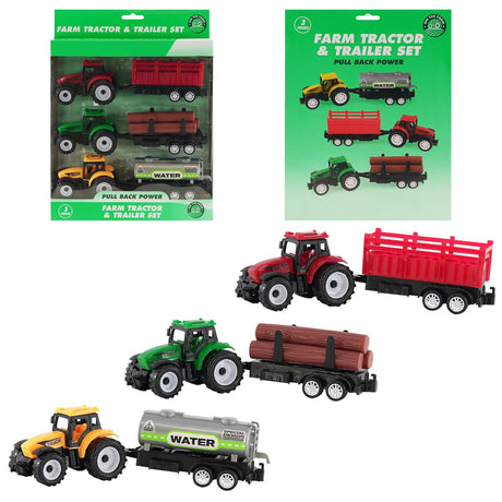 Farm Tractor and Trailer Playset by The Magic Toy Shop - UKBuyZone