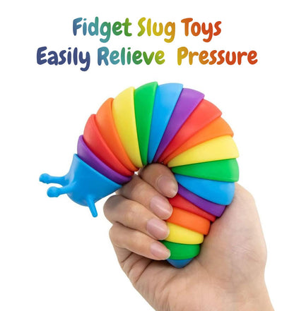Rainbow Fidget Slug Toy by The Magic Toy Shop - UKBuyZone
